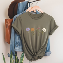 Charger l'image dans la galerie, T-Shirt - 4 fleurs - Couleurs saisonnières
