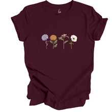 Charger l'image dans la galerie, T-Shirt - 4 fleurs - Couleurs saisonnières