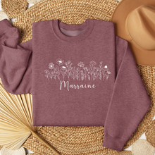 Charger l'image dans la galerie, Collection des fĂȘtes - Crewneck 4 choix de couleurs - Marraine minimaliste - Couleurs saisonniĂšres