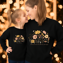 Charger l'image dans la galerie, Collection des fêtes- Crewneck Junior 4 choix de couleurs - fleurs sauvages - twinning