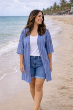 Charger l'image dans la galerie, Kimono - Signature Holive - Bleu avec lignes blanches