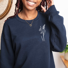 Charger l'image dans la galerie, Crewneck - 2 fleurs personnalisées - couleurs classiques - Adulte