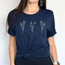 Charger l'image dans la galerie, T-shirt - 3 fleurs personnalisées - Adulte