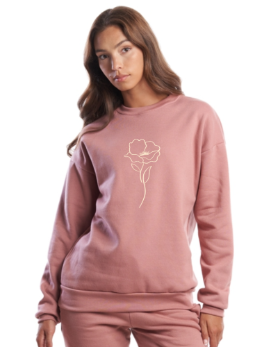 Crewneck signature Holive vieux rose