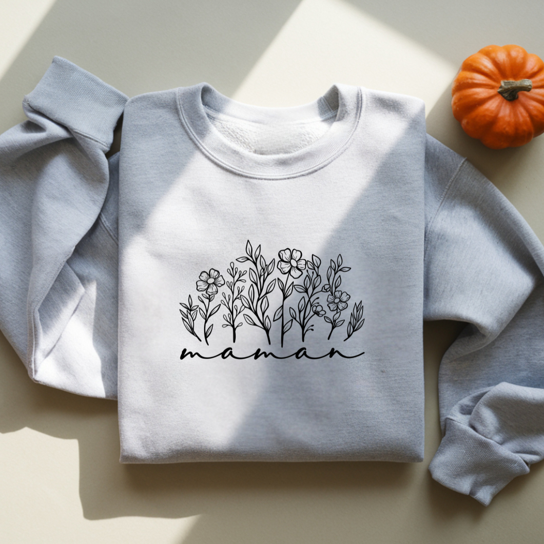 Crewneck maman fleurs - Couleurs classiques
