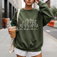 Charger l&#39;image dans la galerie, Crewneck Maman fleurs - Couleurs Saisonnières

