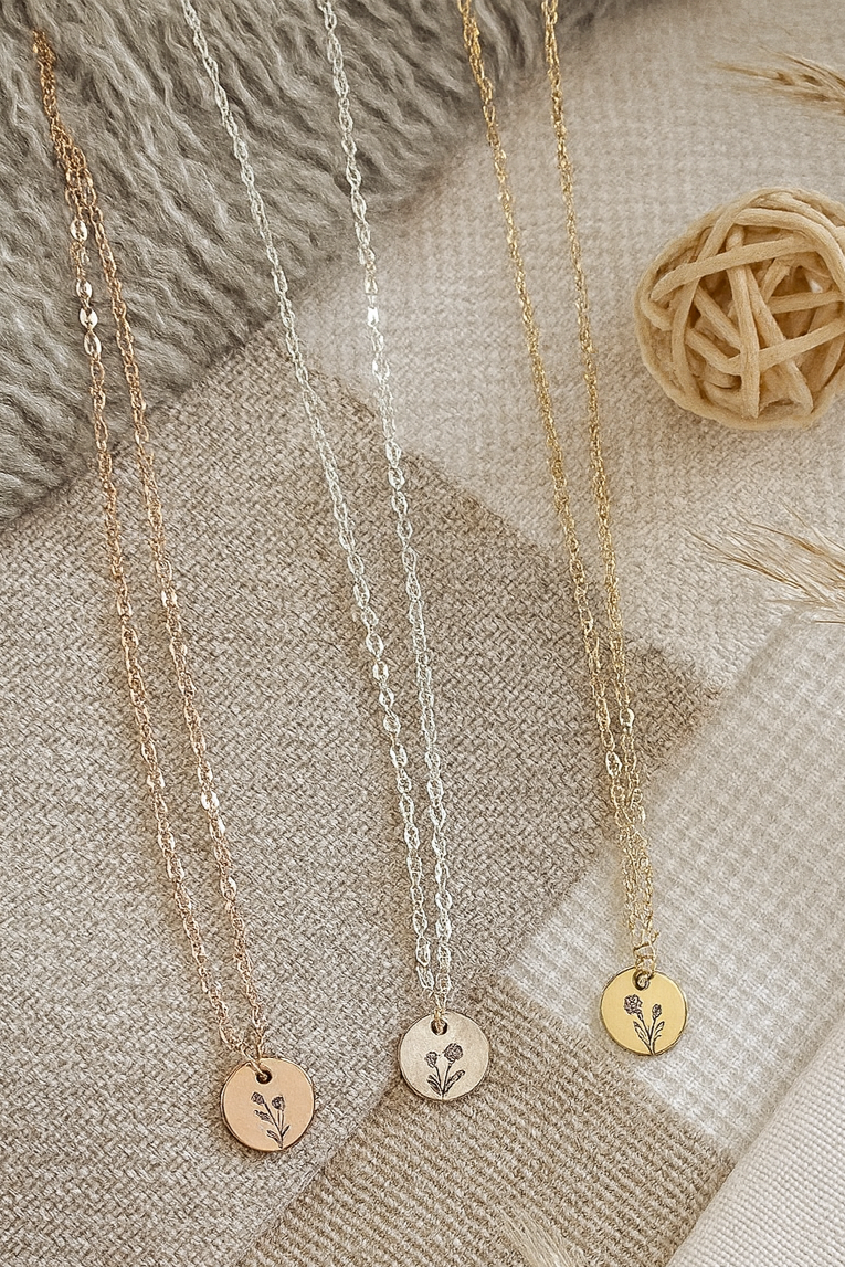 Collier - fleur de naissance - Enfant