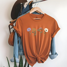 Charger l&#39;image dans la galerie, T-Shirt - 4 fleurs - Couleurs saisonnières
