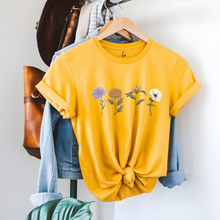 Charger l&#39;image dans la galerie, T-Shirt - 4 fleurs - Couleurs saisonnières
