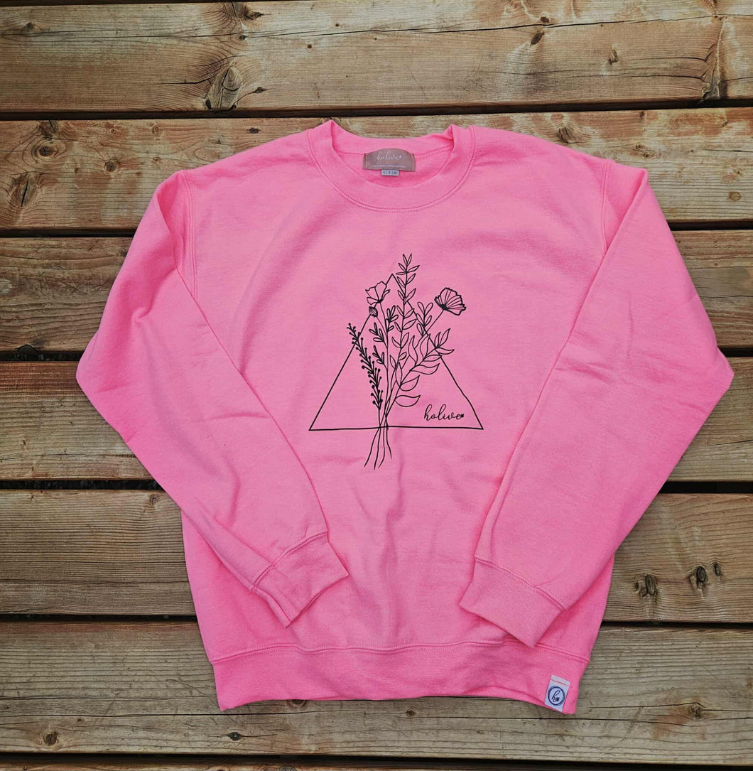 Prêt à partir - Crewneck rose - élégance florale