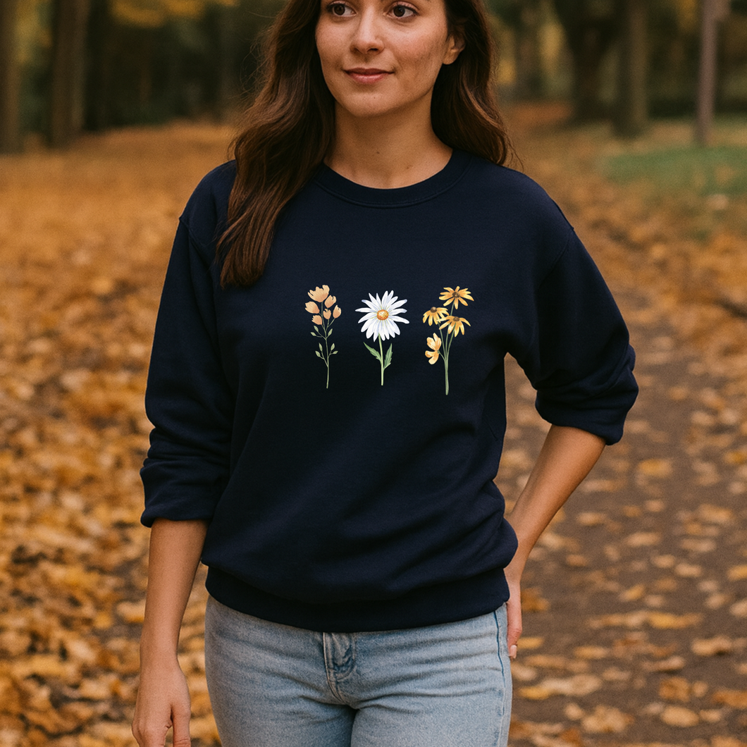 Crewneck - 6 choix de couleurs - 3 fleurs