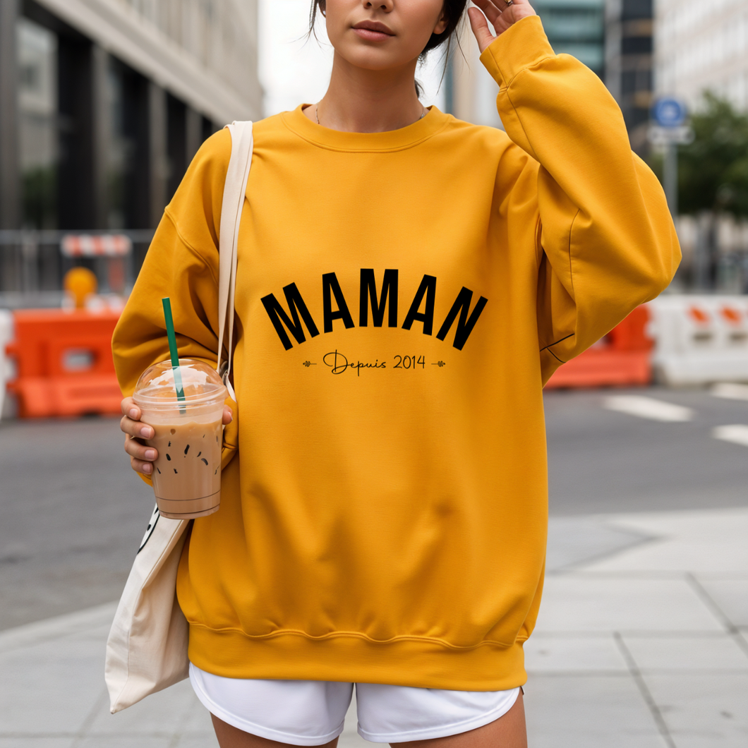 Crewneck Maman depuis - Couleurs Saisonnières