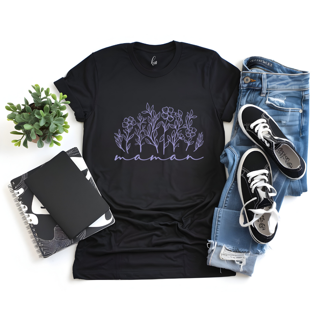 T-Shirt - Maman fleurs - Couleurs classiques