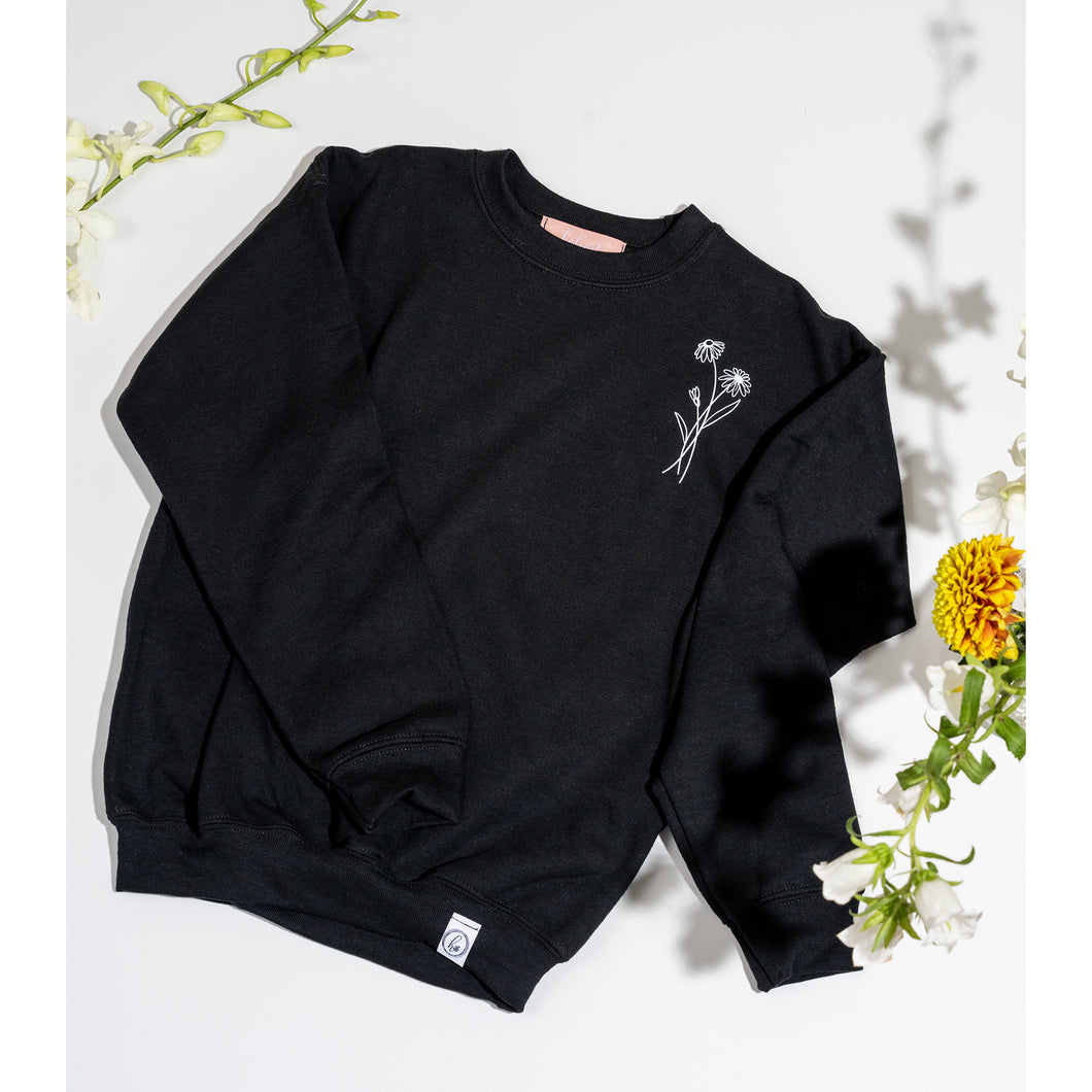 Crewneck - couleurs classiques - fleur simple - Adulte