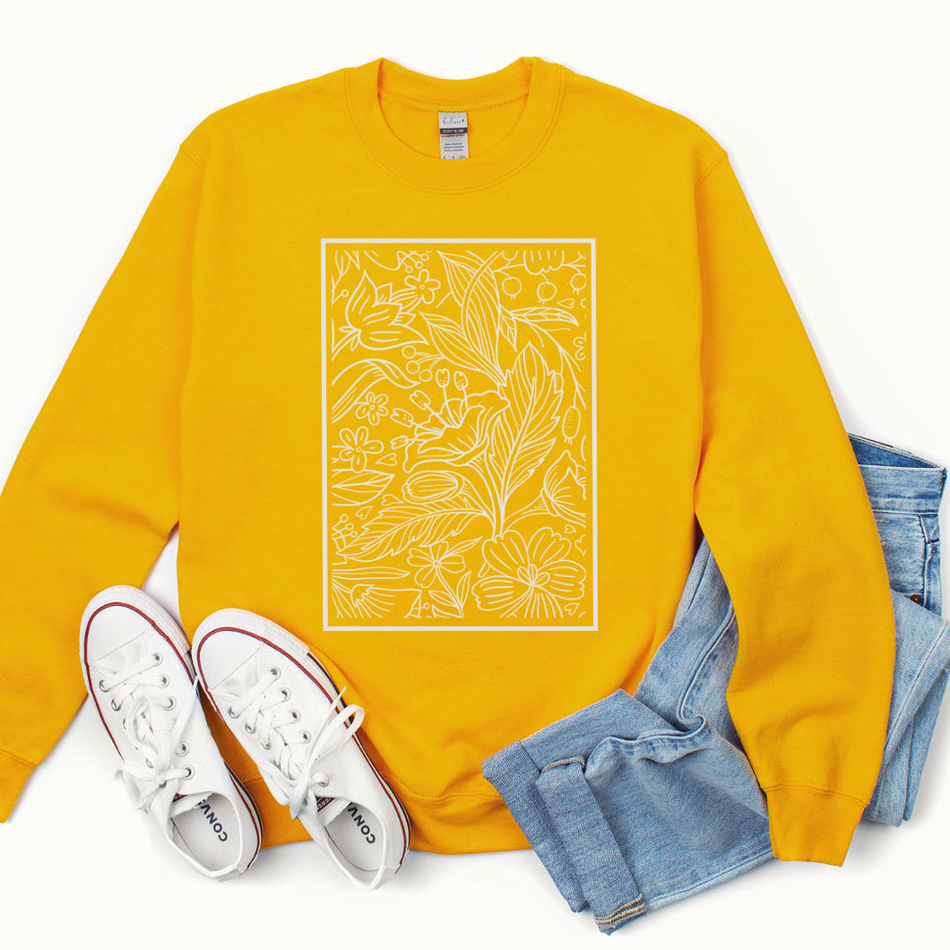 Crewneck - cadre floral - Adulte