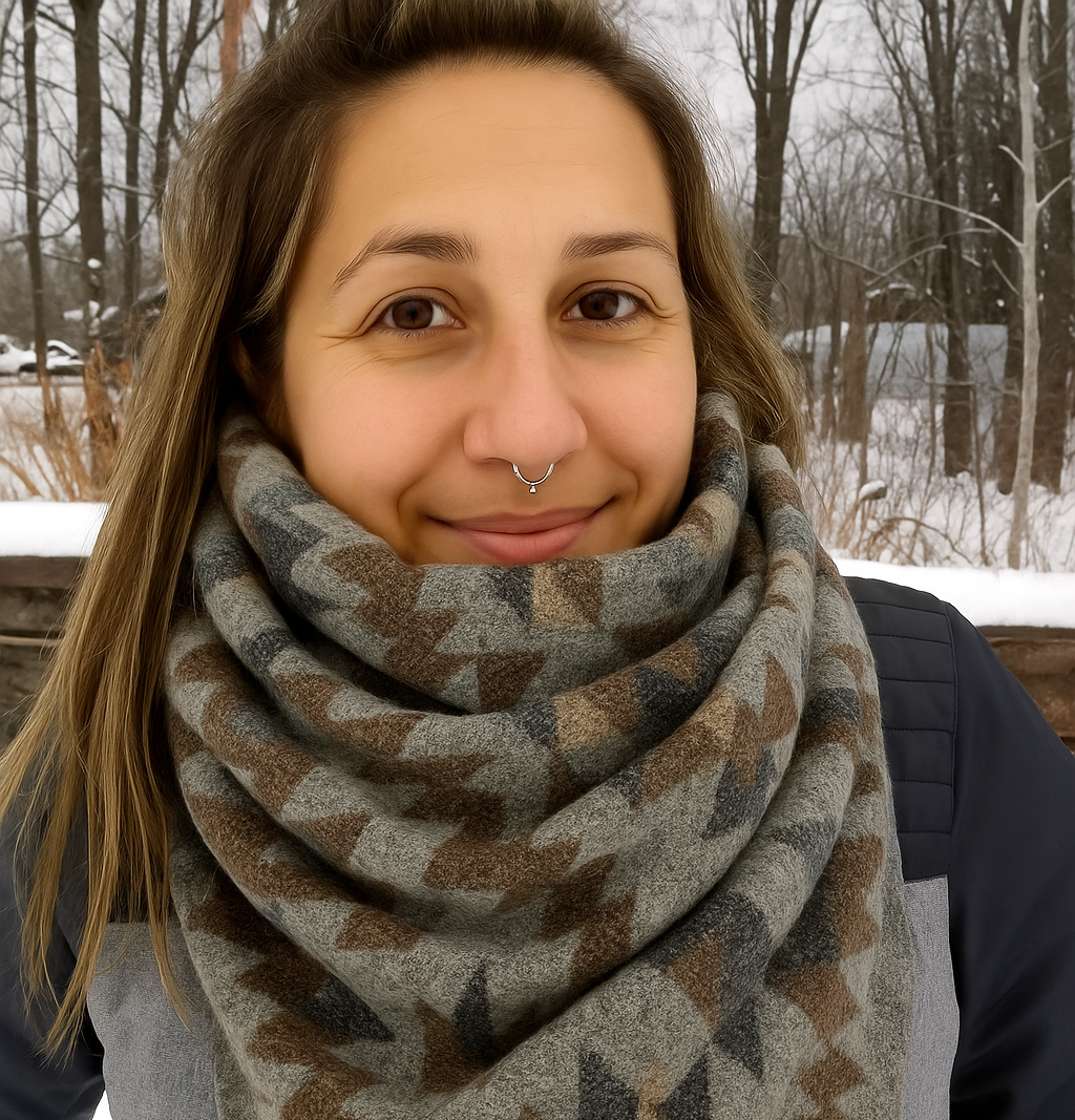 Foulard d'hiver - Fait au Québec - Lainage terre