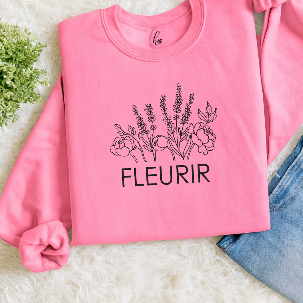 Prêt à partir - Crewneck FLEURIR rose