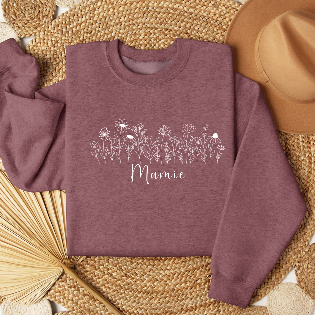 Collection des fêtes - Crewneck 4 choix de couleurs - Mamie minimaliste - Couleurs saisonnières