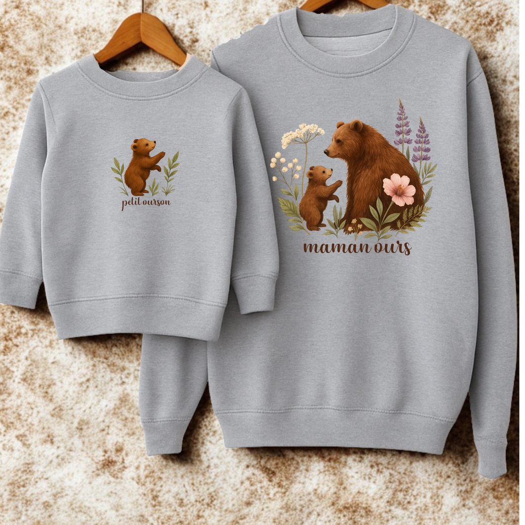Collection des fêtes ENFANT -Crewneck 3 choix de couleurs - Twinning maman/enfant