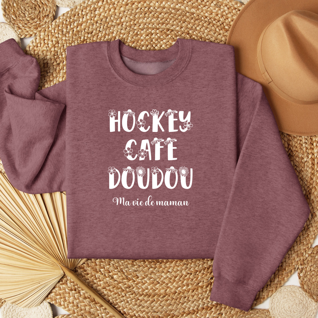 Collection des fêtes - Crewneck 4 choix de couleurs - Hockey, Café, Doudou - Couleurs saisonnières