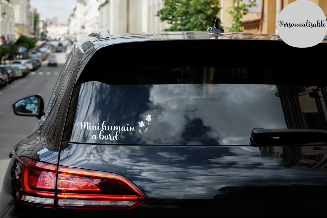 Collant pour voiture – Fleurs de naissance personnalisées