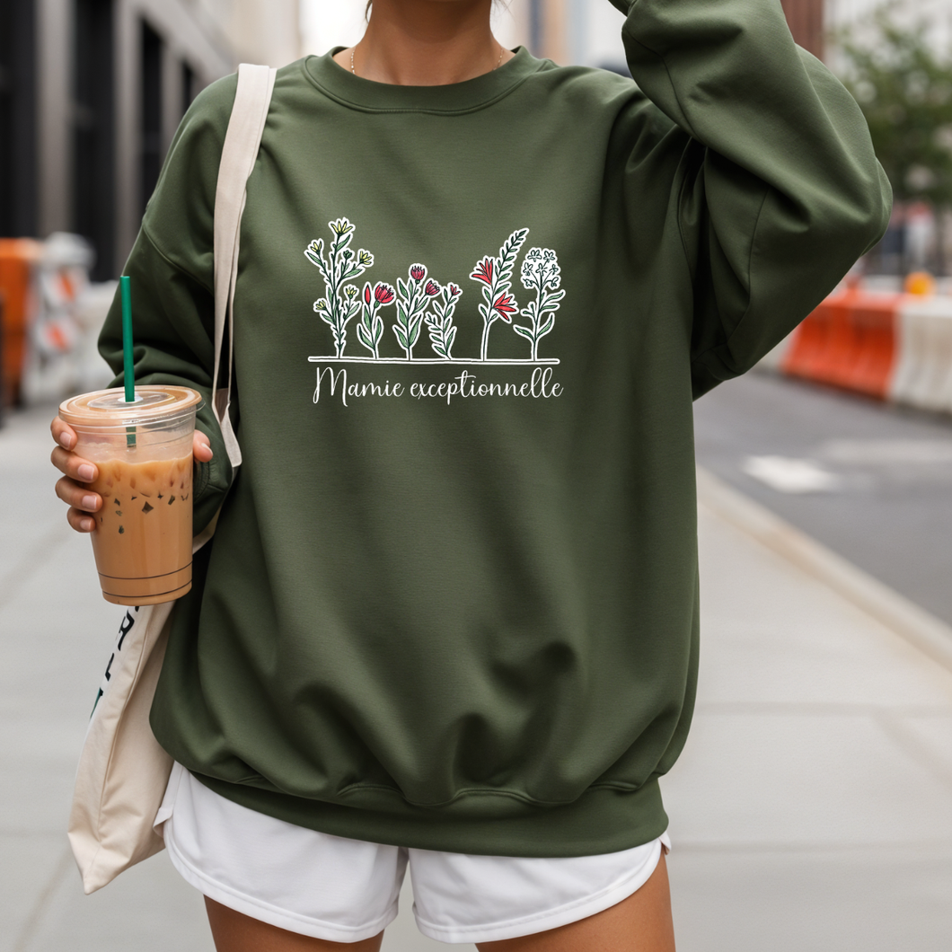 Collection des fêtes - Crewneck 4 choix de couleurs - Mamie exceptionnelle - Couleurs Saisonnières