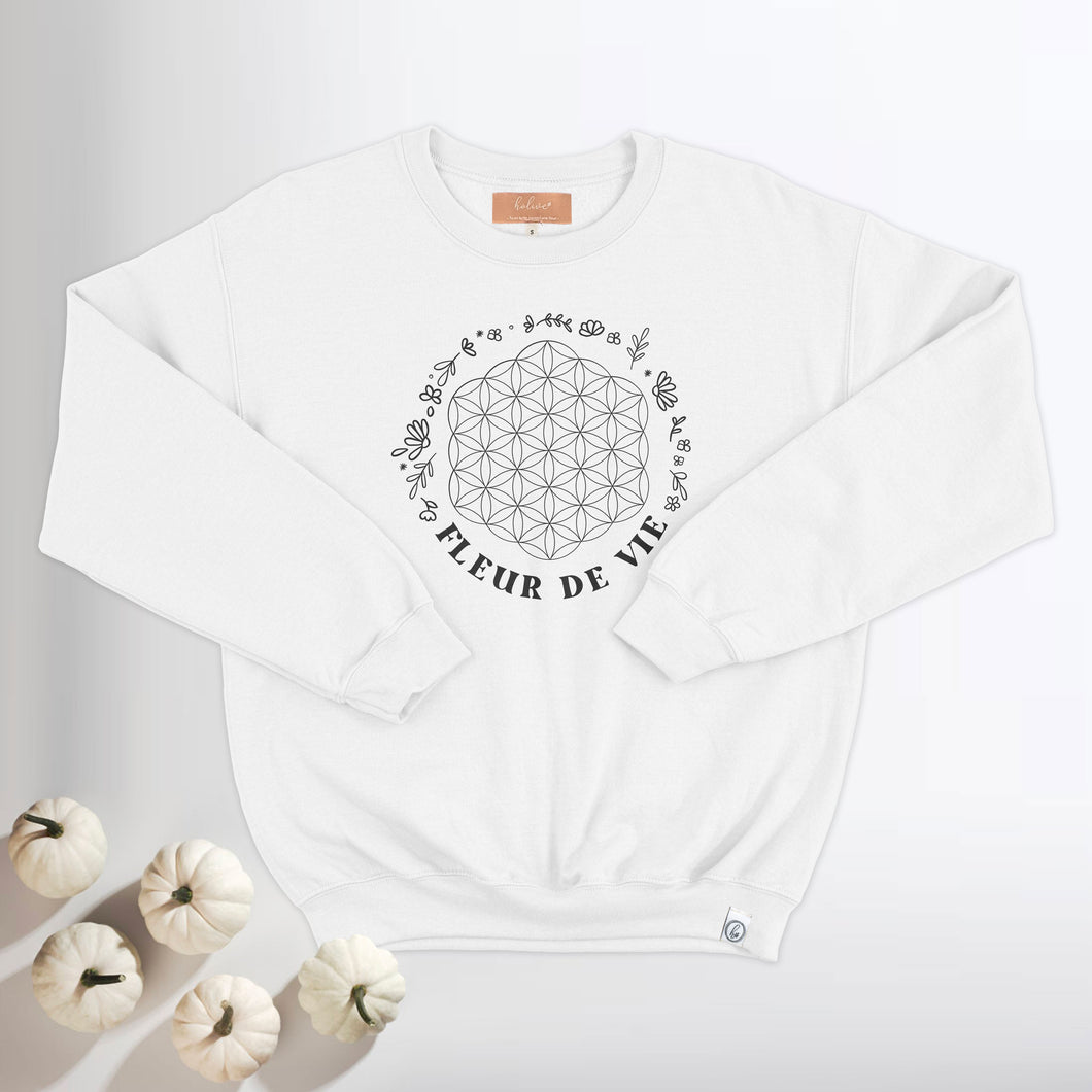 Crewneck - Fleur de vie - design DEVANT -  Adulte