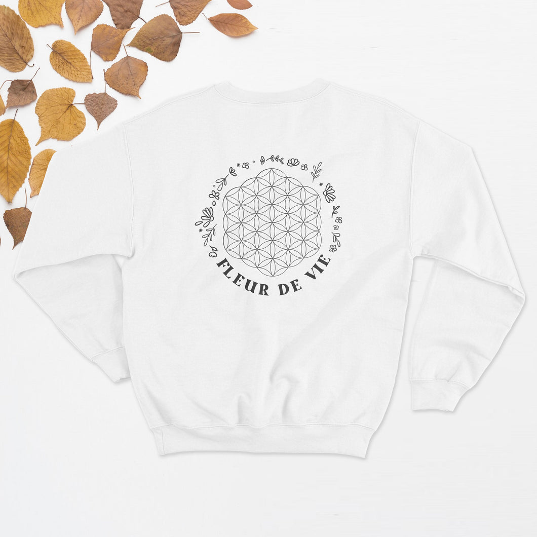 Crewneck - Fleur de vie - design DERRIÈRE -  Adulte