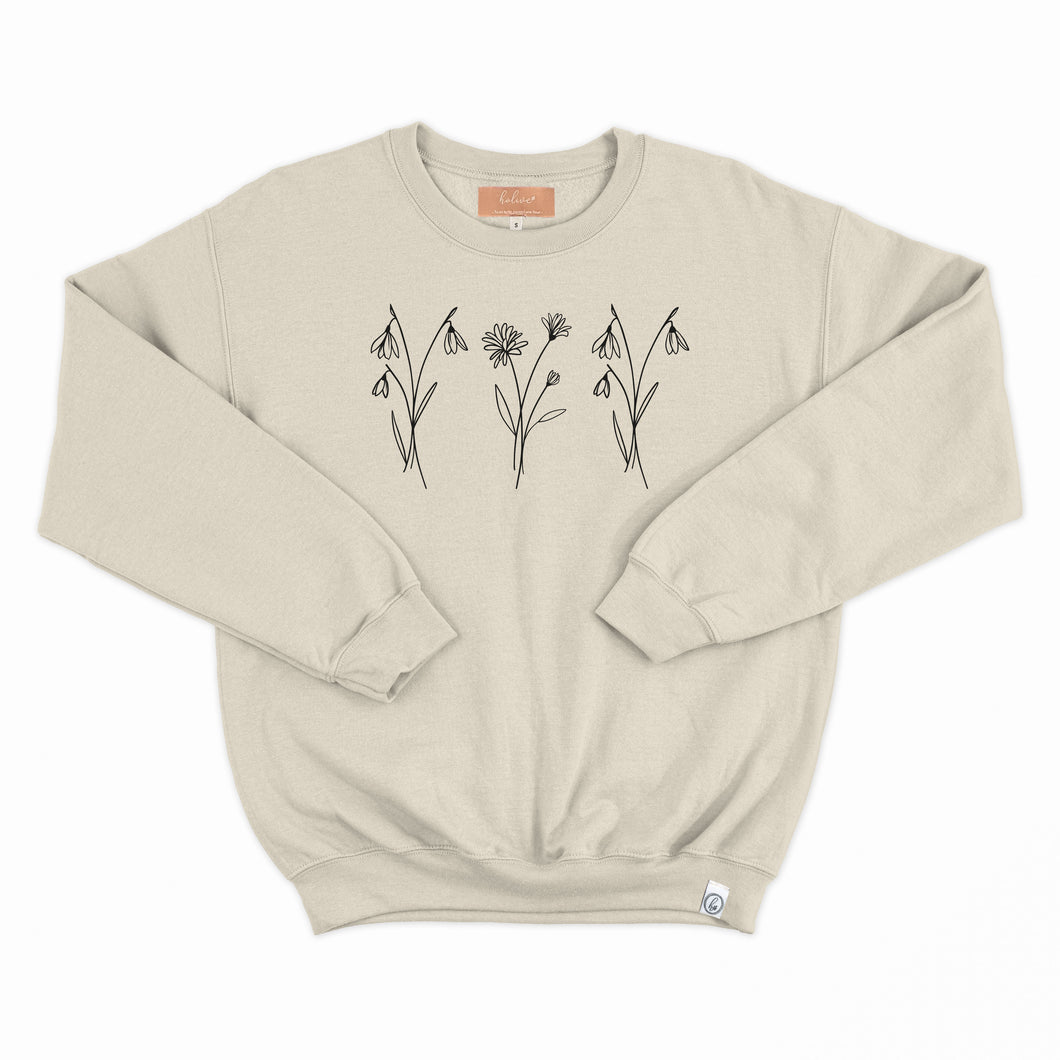 Crewneck -  3 fleurs personnalisées - couleurs saisonnières - Adulte