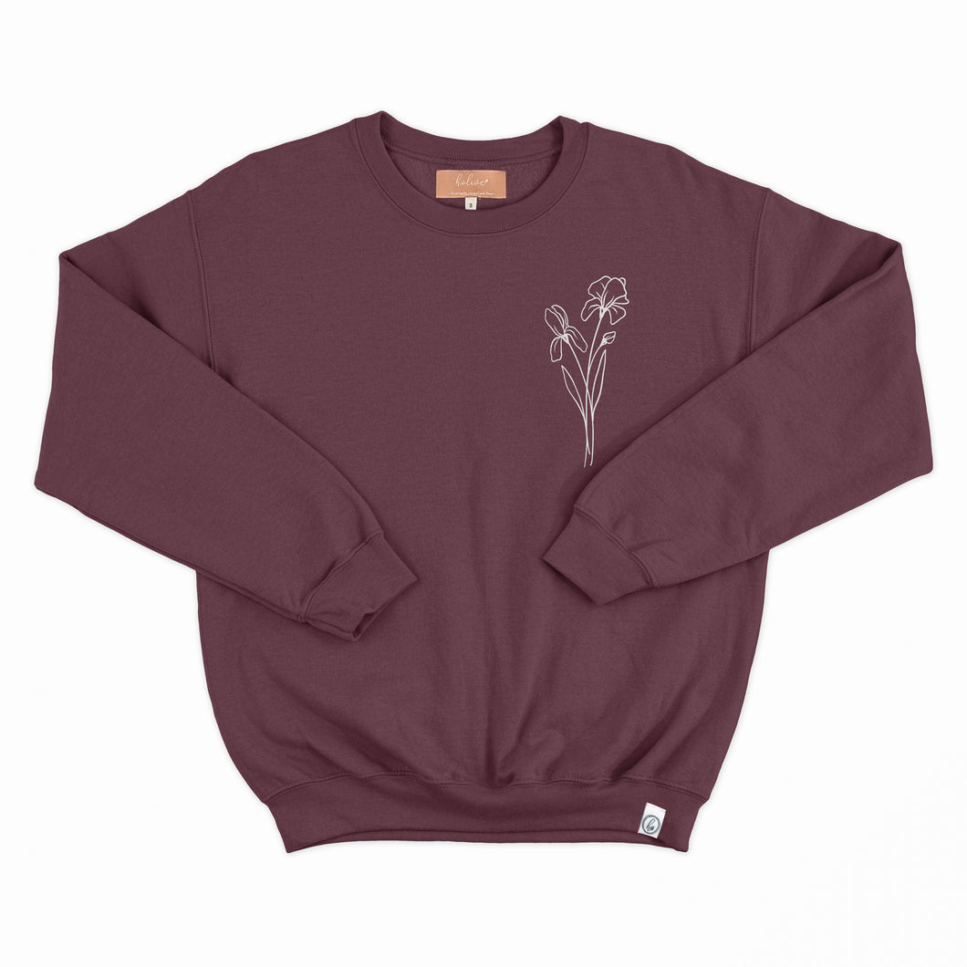 Crewneck - 1 fleur personnalisée - couleurs saisonnières - Adulte