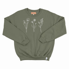 Charger l&#39;image dans la galerie, Crewneck - couleurs saisonnières - 3 fleurs simples - Adulte
