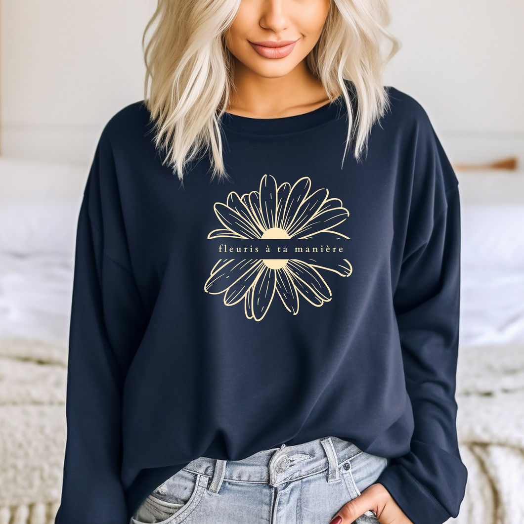 Crewneck couleur classique Fleuris à ta manière-Adulte