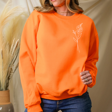 Charger l&#39;image dans la galerie, Crewneck - BRODERIE - 1 fleur simple - couleurs variées - Adulte
