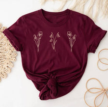 Charger l&#39;image dans la galerie, T-shirt - 3 fleurs - Adulte
