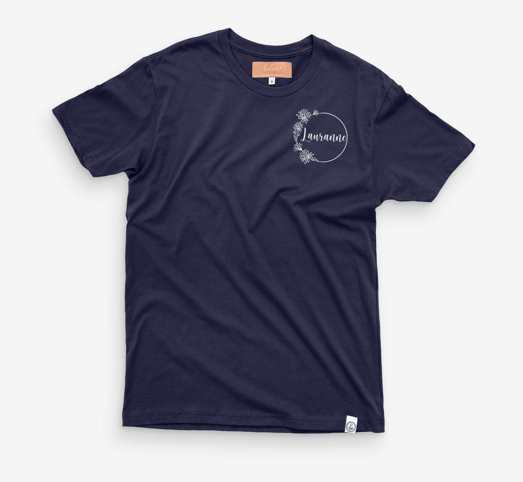 T-shirt - Prénom (personnalisé) + 1 fleur de naissance - Enfant